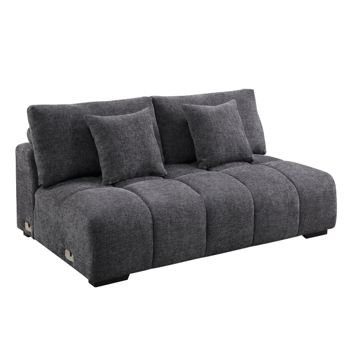 Chosen - Sectional Sofa With Toss Pillows With 2 Chaises With Ottoman - Gray