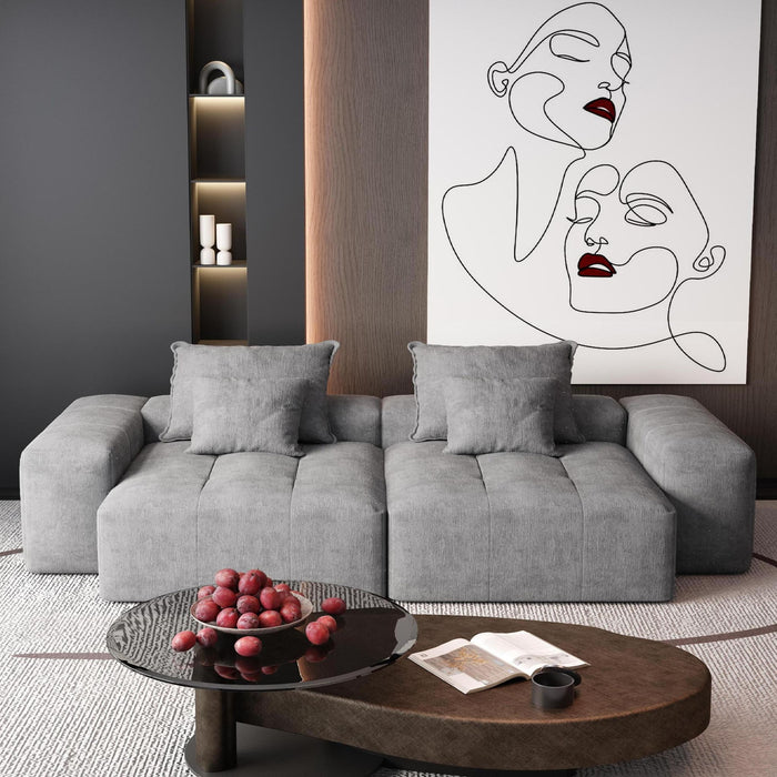 Modern Oversized, Modular Sectional Sofa With Pillows