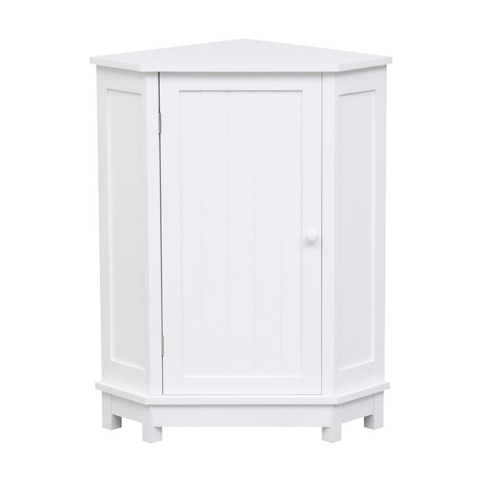 Bathroom Cabinet Triangle Corner Storage Cabinet With Adjustable Shelf Modern Style