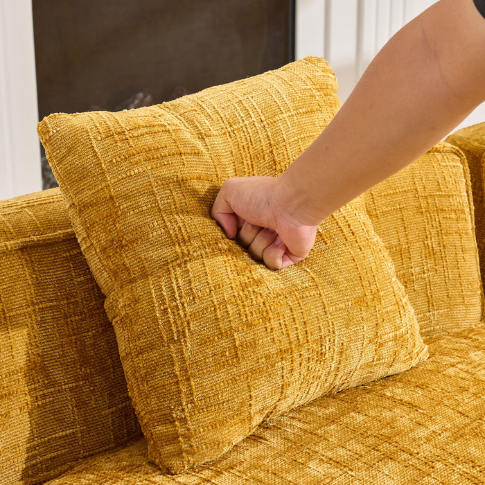 Curved Compressed Sofa, Nordic-Style Design For Living Room