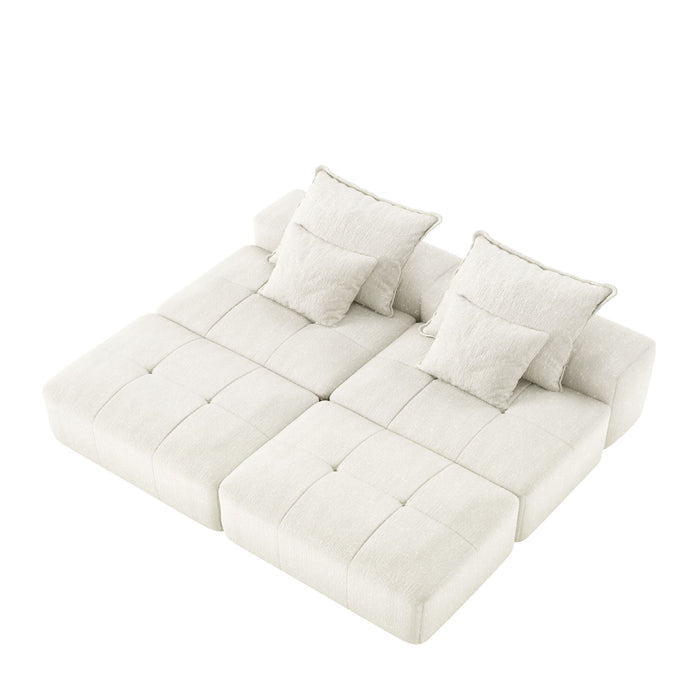 Modern Oversized Diy Combination Modular Sectional Sofa With Pillows