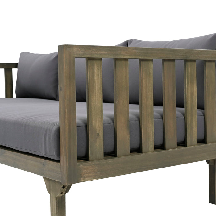 Claremont - 3 Seater Daybed Teak Acacia Wood Water Resistant Cushions