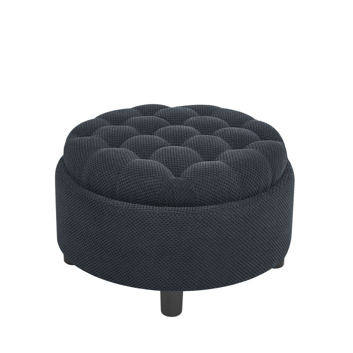 Storage Round Footstool Table Ottoman