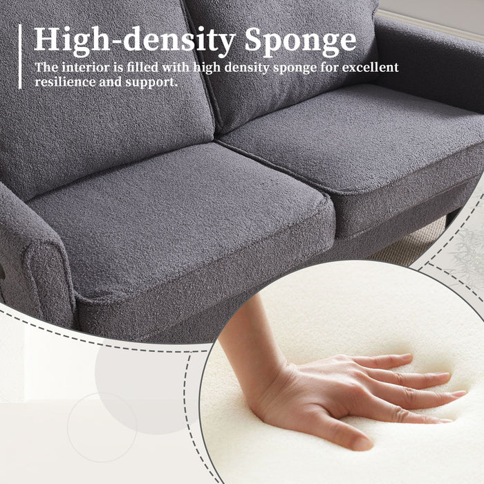 Mid Century Modern Loveseat Sofa With USB Ports, Removable Pillow Cover