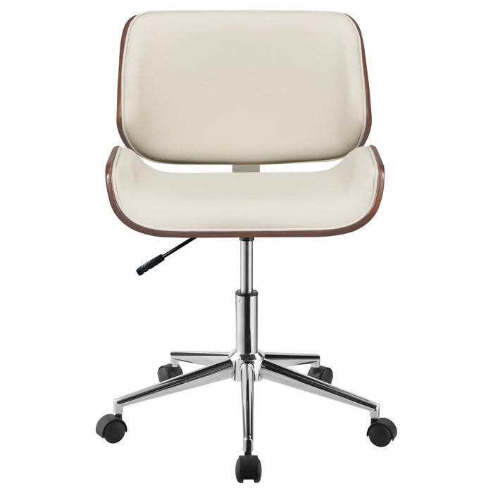 Ecru Swivel Office Chair Adjustable Height - Beige