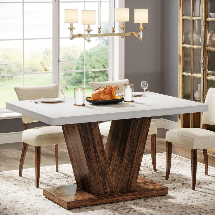 Dining Table With Pedestal Base For 4 - 6 People