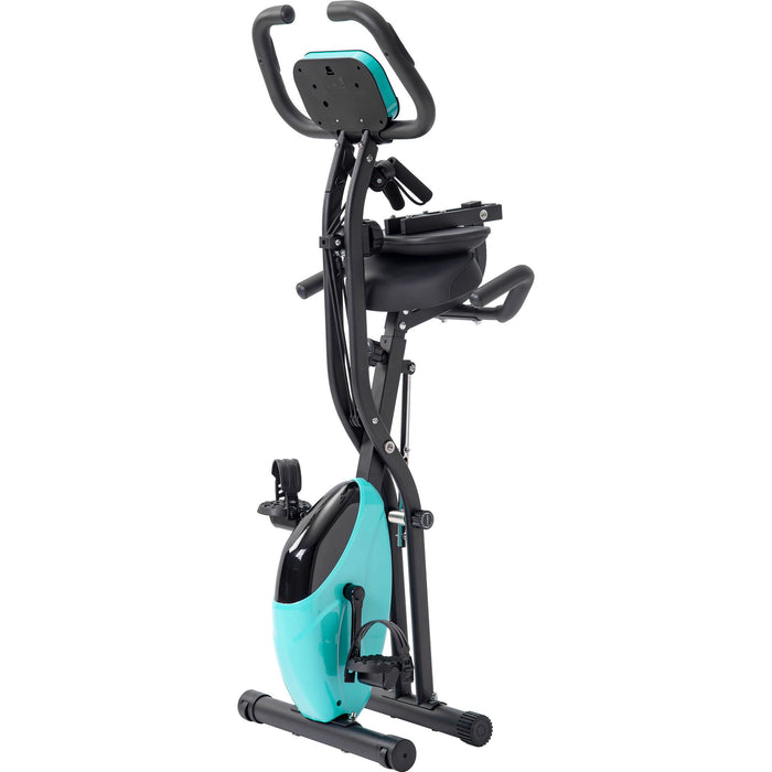 Exercise Bike Folding Stationary Bikes For Home With 16 Level Magnetic Resistance