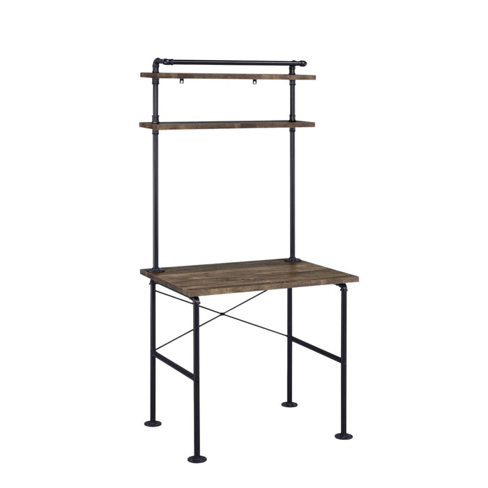 Ensata - Rustic Writing Desk - Black / Oak