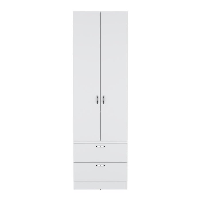 Armoire Organiser, Two Shelves, Rod, Double Door Cabinet Armoire