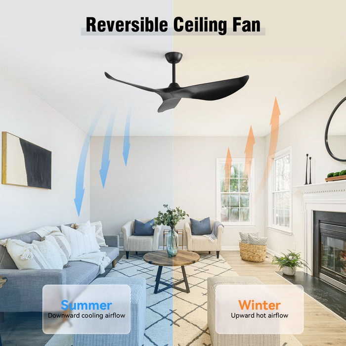 38" Ceiling Fan Without Light With DC Motor And Remote Control