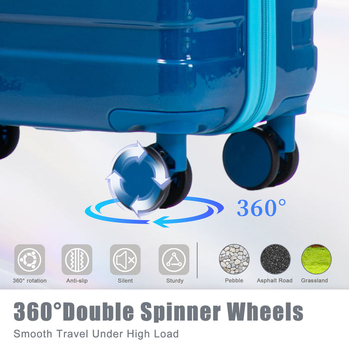 Luggage Set 20" /24" /28" With Combination Lock And Silent Wheels
