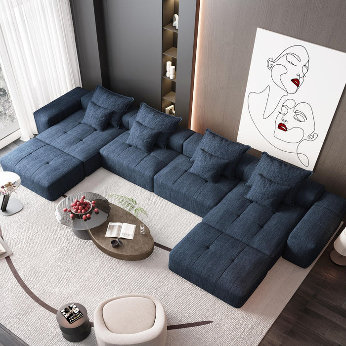 Modern Oversized Diy Combination Modular Sectional Sofa & Pillows