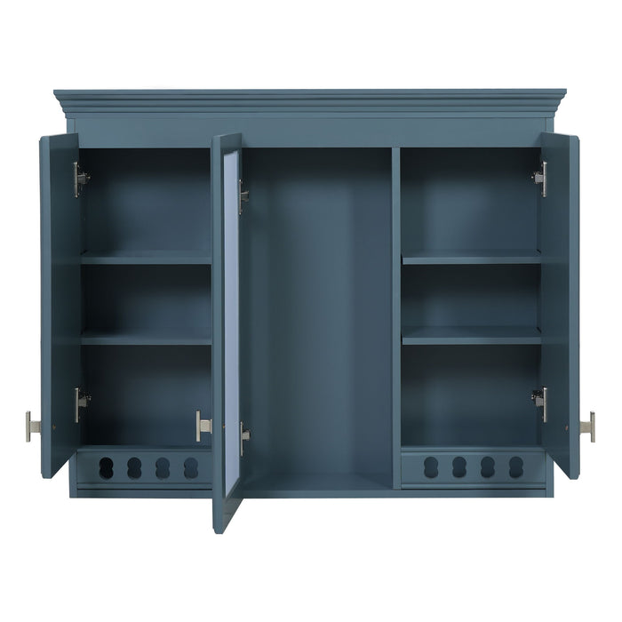 Wall Mount Mirror Cabinet With Adjustable Shelves, Soft Closing Hinges