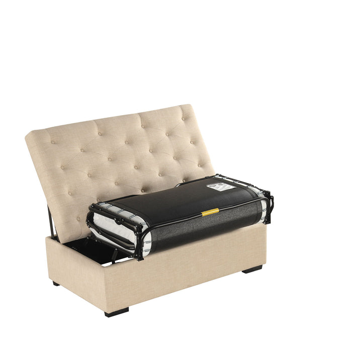 Convertible Folding Sofa Bed Ottoman With Memory Mattress And Tufted Design