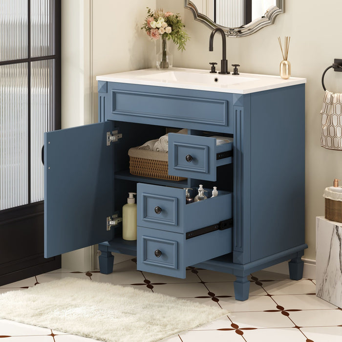 Bathroom Vanity With Sink, Cabinet With 2 Drawers And Adjustable Shelf