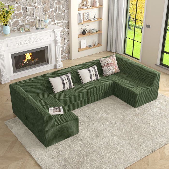 Modern Minimalist Corduroy Corner Sofa Sleeper