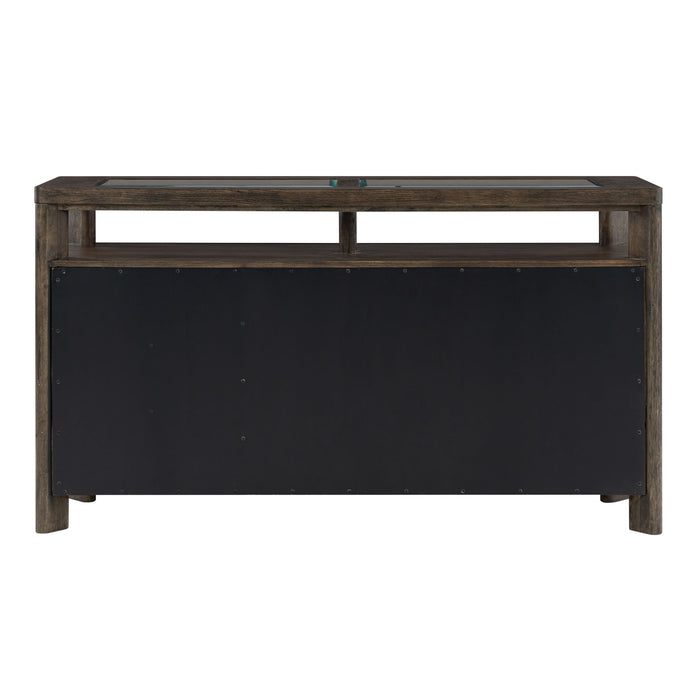 Side Server With Glass Inlay - Dark Oak