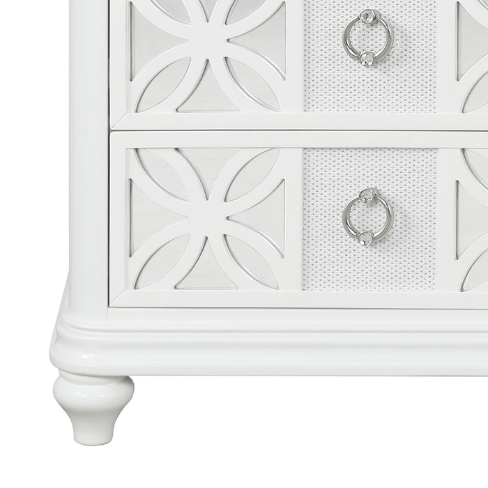 Abigale - Nightstand With Mirror Top, LED Lighting (Includes Mirror And Nightstand) - White