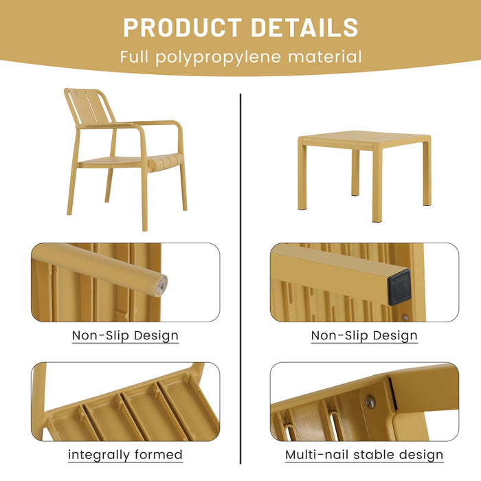 3 Piece Indoor / Outdoor Leisure Table And Chair Set