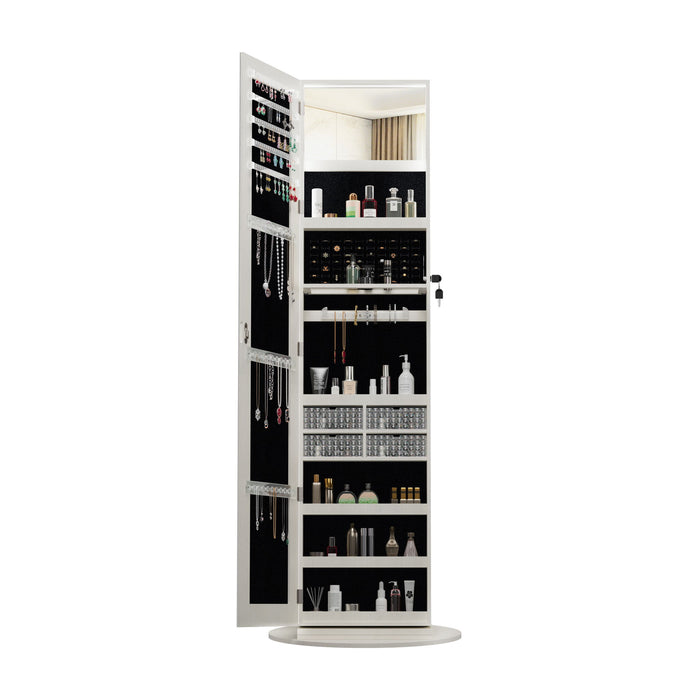 Swivel Jewelry Cabinet With Full Length Mirror