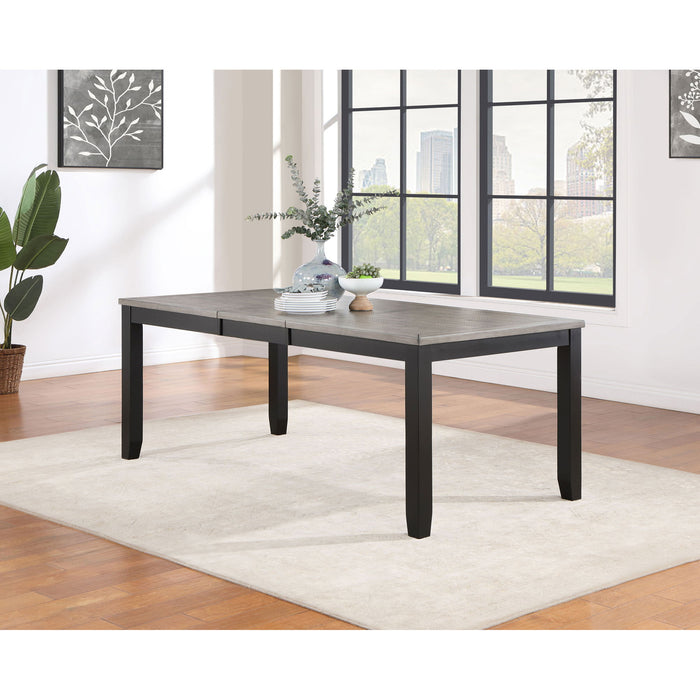 Centera - Rectangular Dining Table With Extension Leaf - Gray