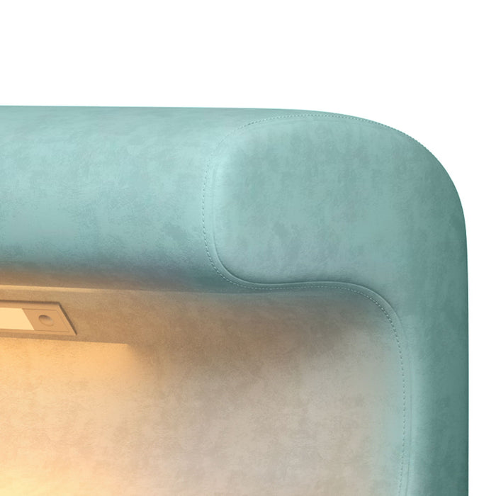 Modern Upholstered Entryway Bench With LED Sensor Light