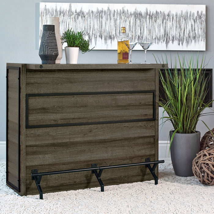 Garrison - 5 Shelf Home Bar Wine Cabinet With Stemware Racks And 12 Bottle Wine Storage - Oak