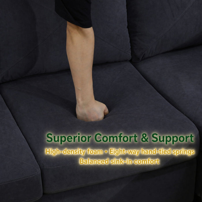 Modular L - Shaped Sectional Sofa 6 Seater 4 Piece Couch With Chaise