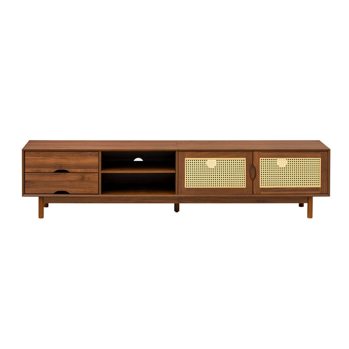 TV Stand For TVs Up To 85", Media Console With 2 Drawers - Walnut