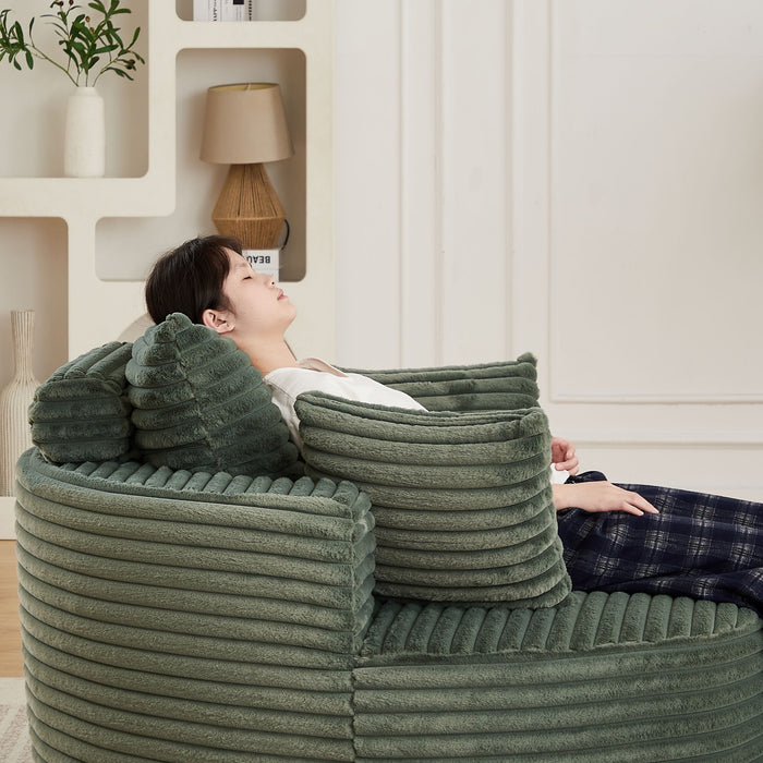 Modern Single Sofa With Backrest Pillow For Living Room