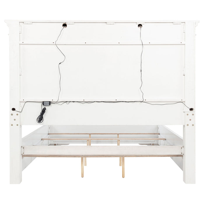 LED Light Panel Bed With Traditional Design