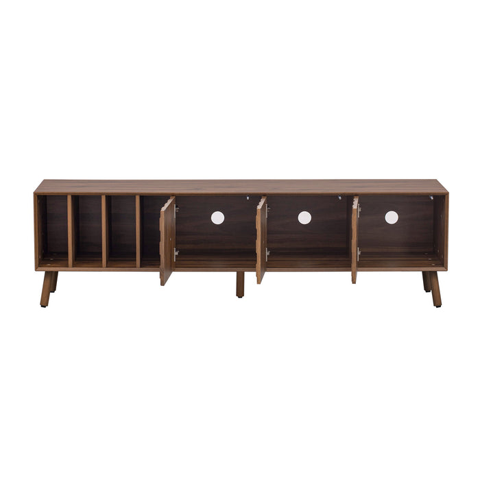 TV Stand With 5 Legs, Media Console Table For Tvs Up To 75" - Walnut