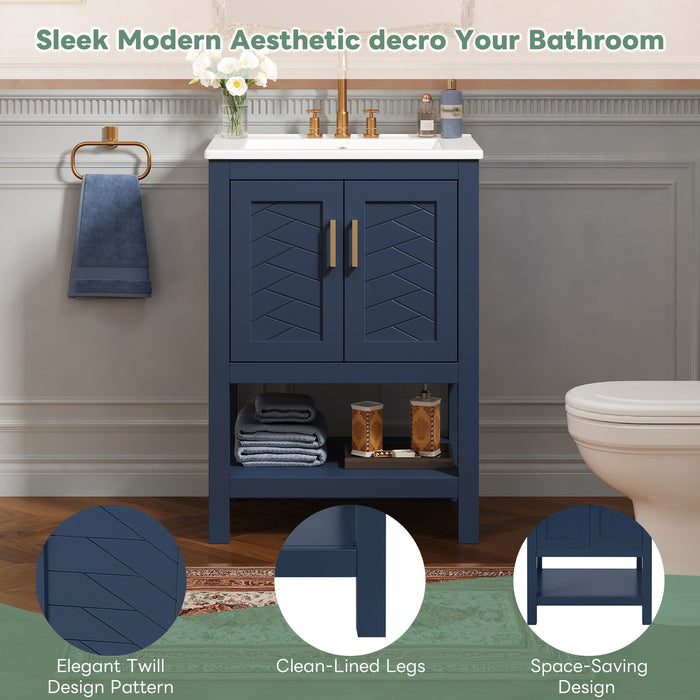Modern Bathroom Vanity With Elegant Twill Design