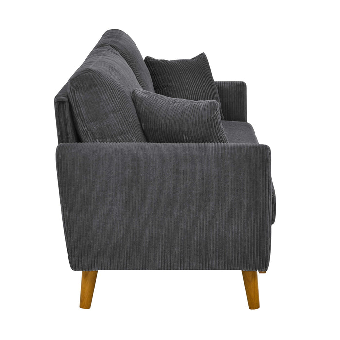 Upholstered Loveseat With Arms And Pillows