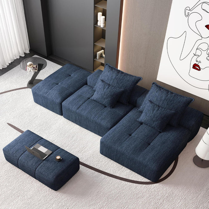 Modern Oversized Diy Combination Modular Sectional Sofa & Pillows
