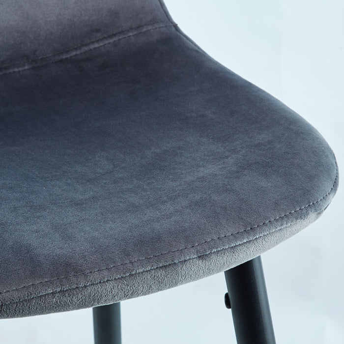 Velvet Barstool With Back (Set of 2)