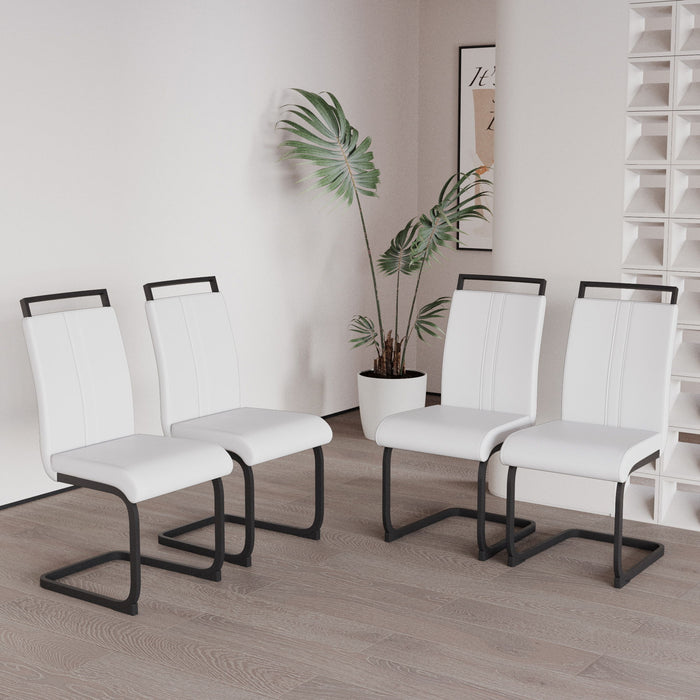 Modern Dining Chairs With High Back Upholstered Design Metal Legs