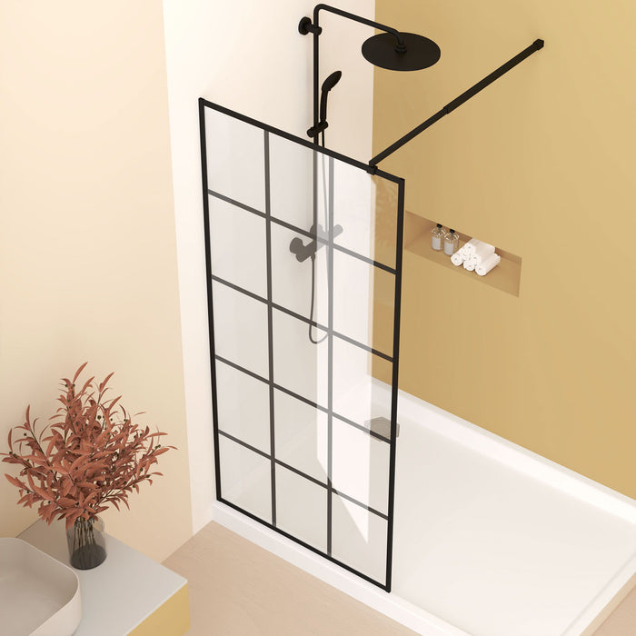 Framed Glass Shower Screen - Matte Black