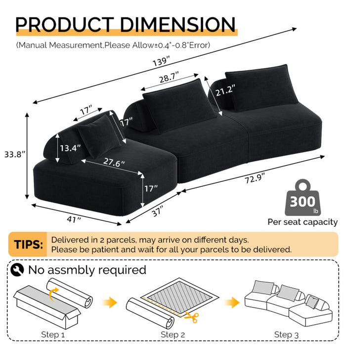 Modern Luxury Oversized Modular Sectional Sofa Set