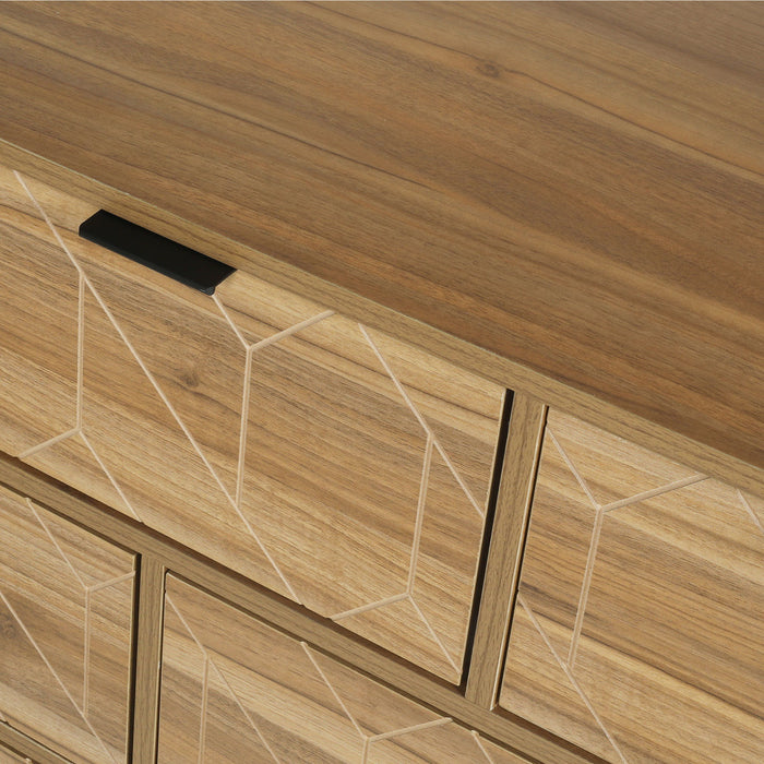 Modern 7 Drawer Dresser Cabinet - Walnut