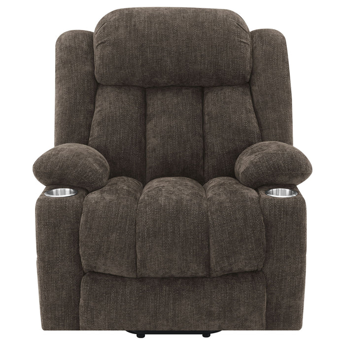 Beca - Upholstered Power Lift Recliner With Cupholders And USB Charging