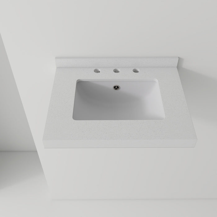 Basin Sink With 2" Thick Rim, Triple Faucet Holes, Sink Only