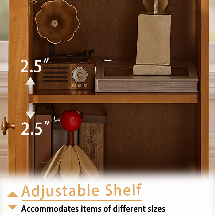Floor Cabinet With Adjustable Shelf, Storage For Entryway