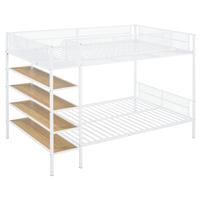 Bunk Bed With 5 Tier Shelves