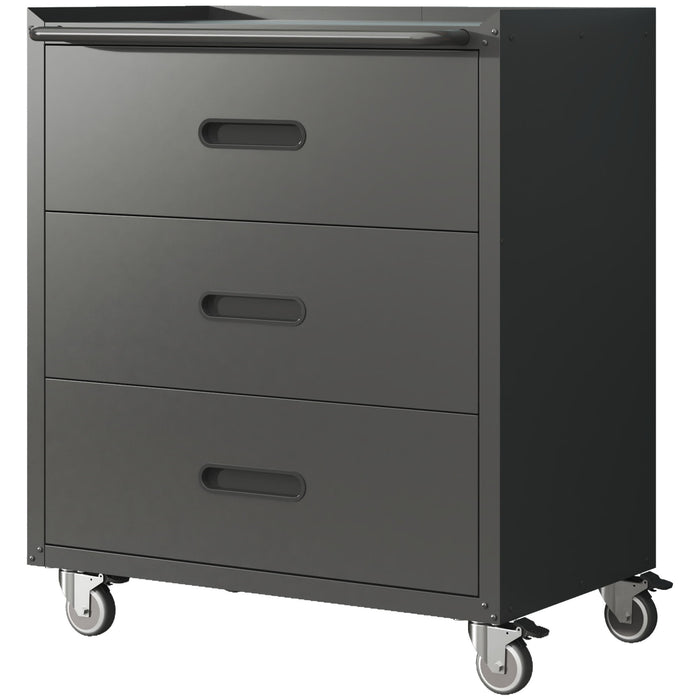 Heavy Duty Metal Storage Cabinet With Wheels 3 Drawer Tool Cabinet For Garage, Office, And Home Organizer Solutions
