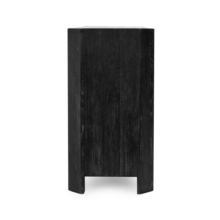 Macarthur - Reclaimed Oak 4 Door Cabinet - Aged Black