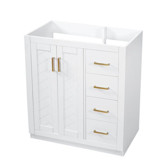 Retro Style Bathroom Vanity With 3 Drawers & Soft-Closing Doors