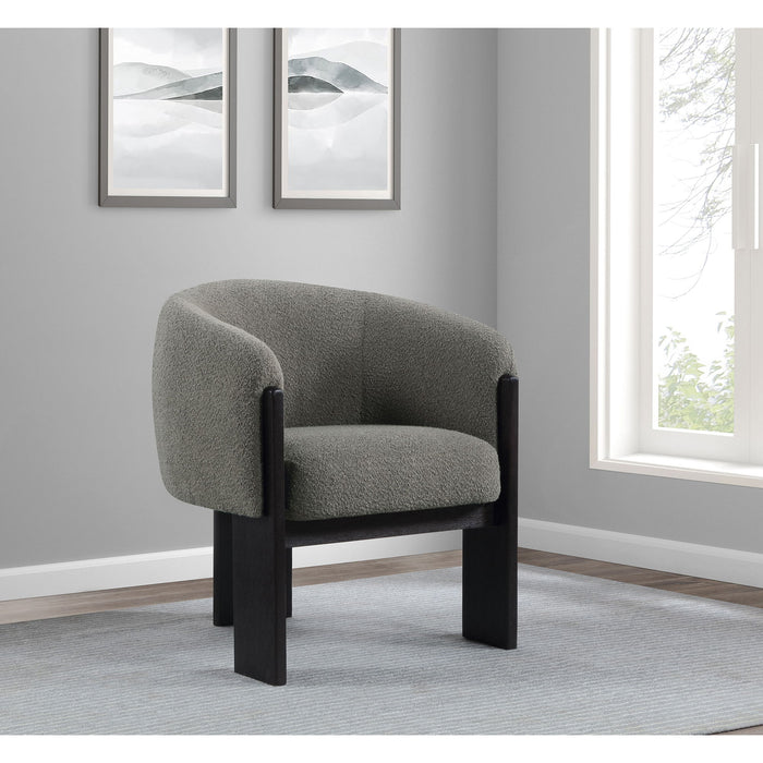 Maciel - Upholstered Barrel Back Accent Chair - Mushroom