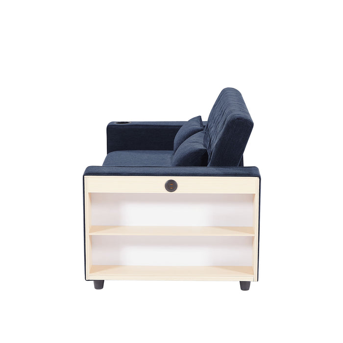 Pull-Out Sofa Bed Convertible Couch With Adjustable Backrest For Living Room