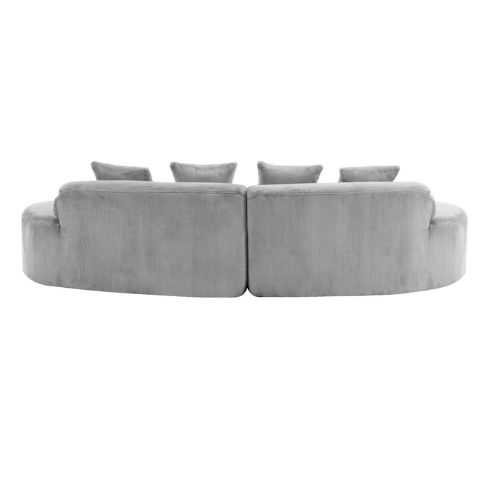 Modern Curved Sofa With Pillows
